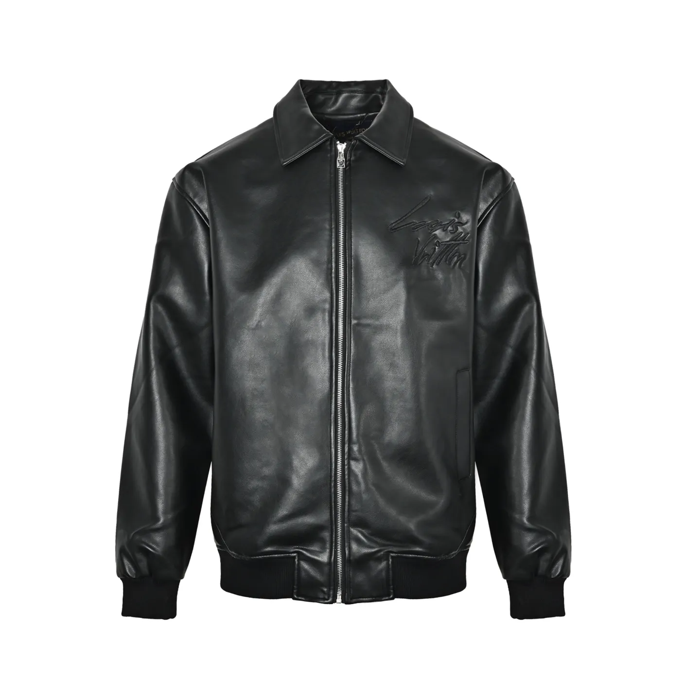 Louis Vuitton Embroidered Logo Koi Embroidered Leather Jacket